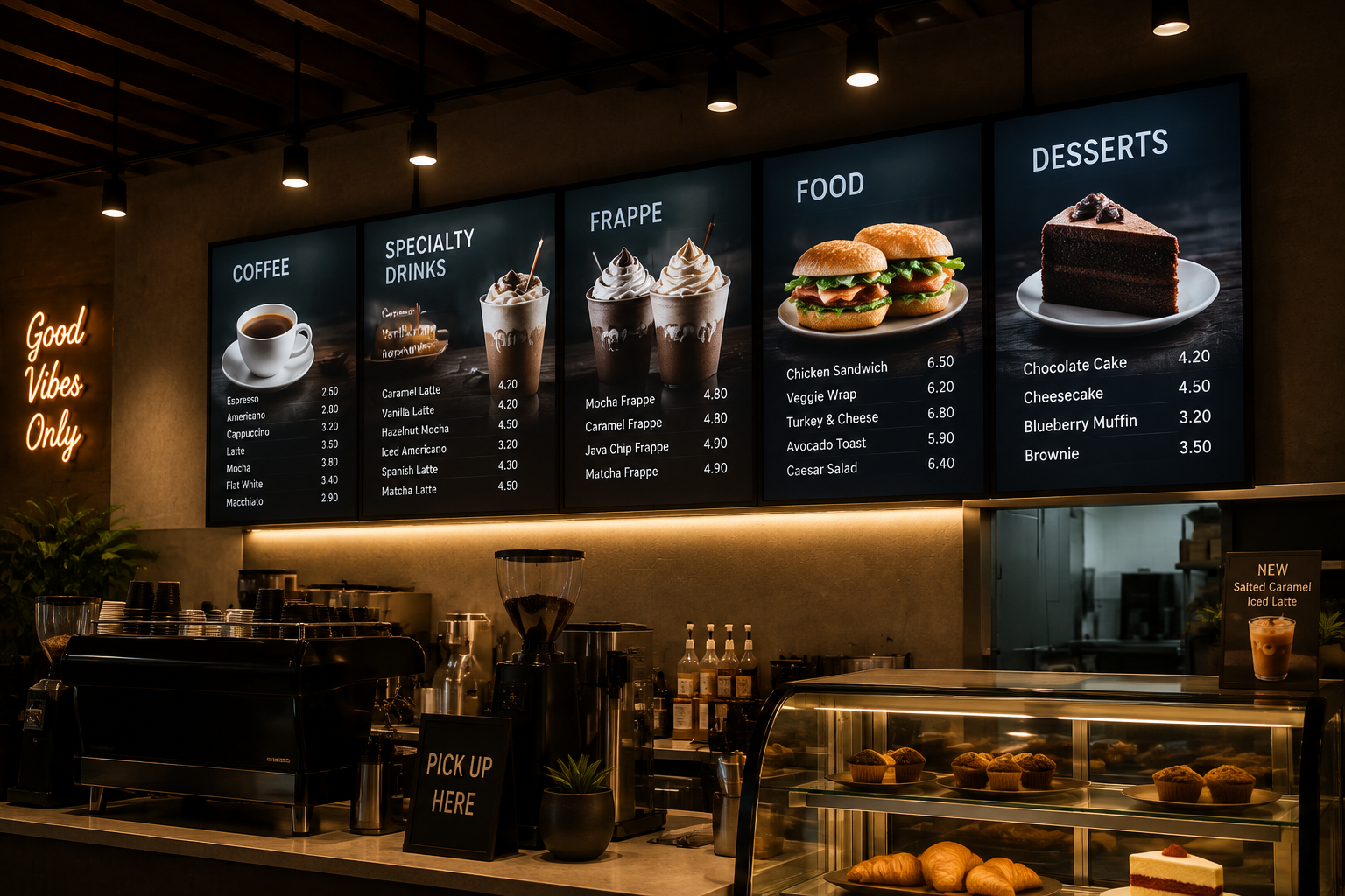 Coffee shop menu