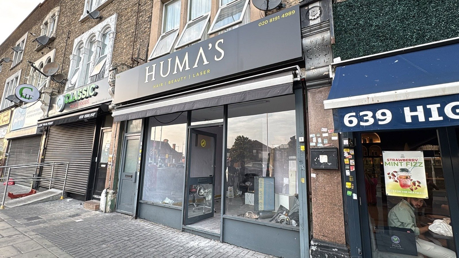 Humas Hair Beauty and Laser shop front fascia signage