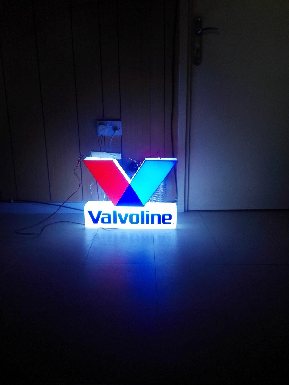 Illuminated Valvoline LED logo sign
