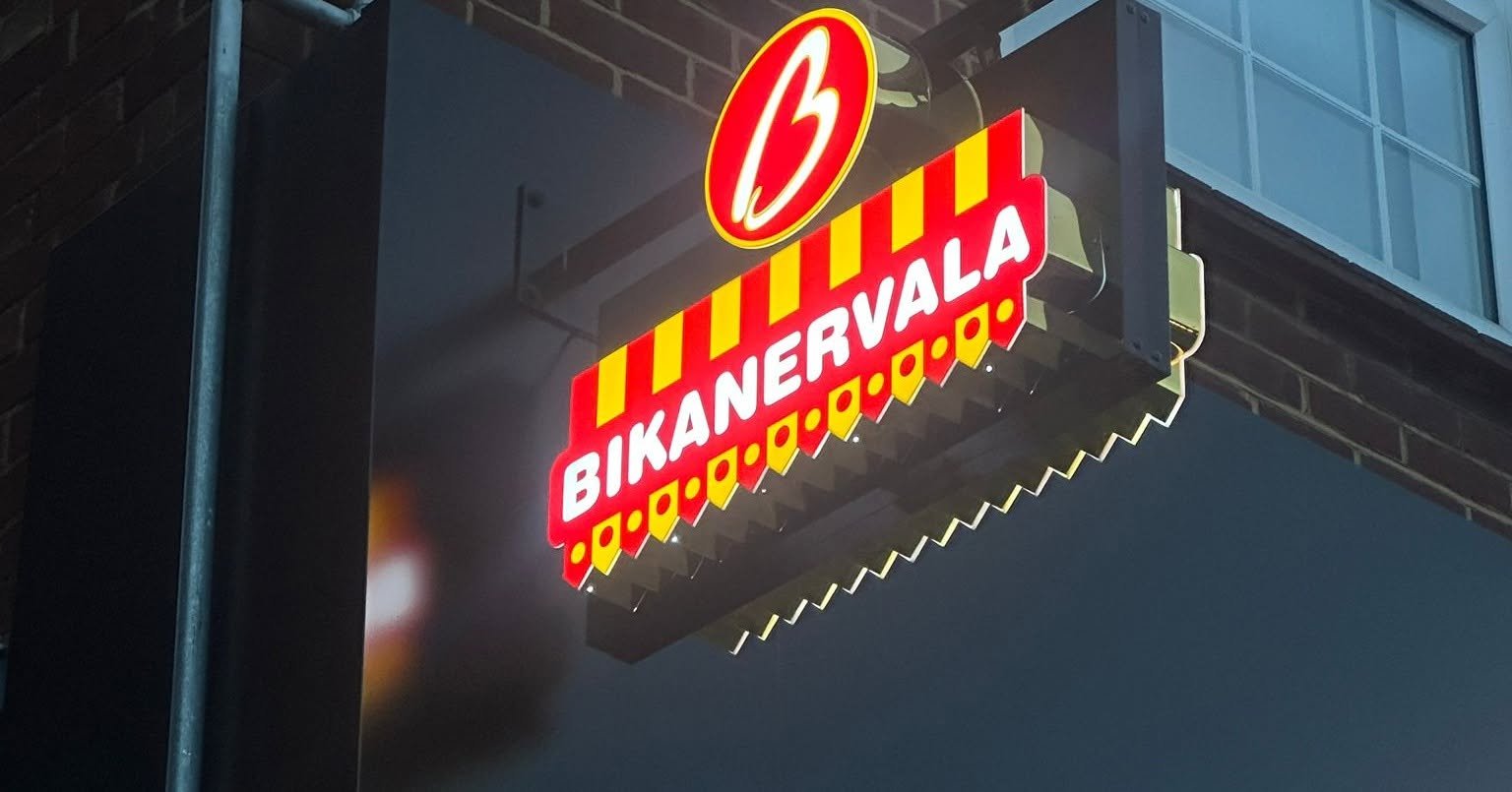 Bikanervala illuminated projecting sign