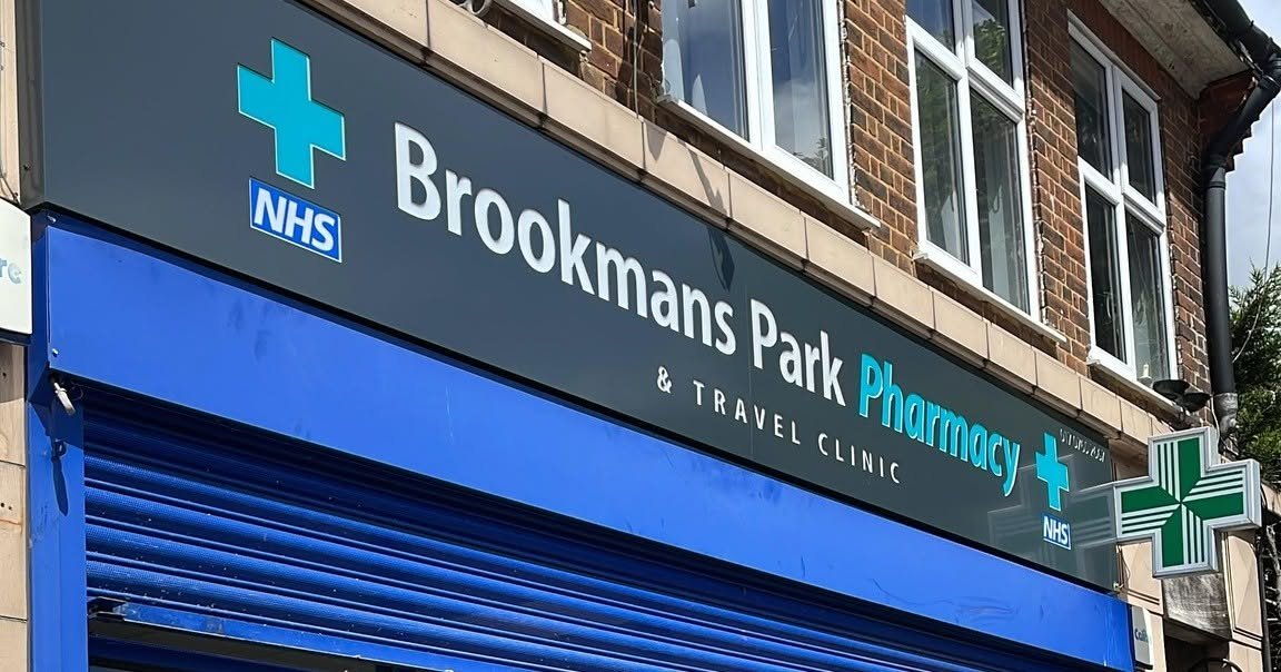 Brookmans Park pharmacy shop front signage