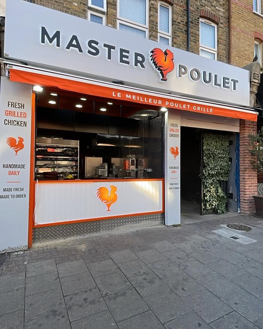 Master Poulet restaurant shop front signage