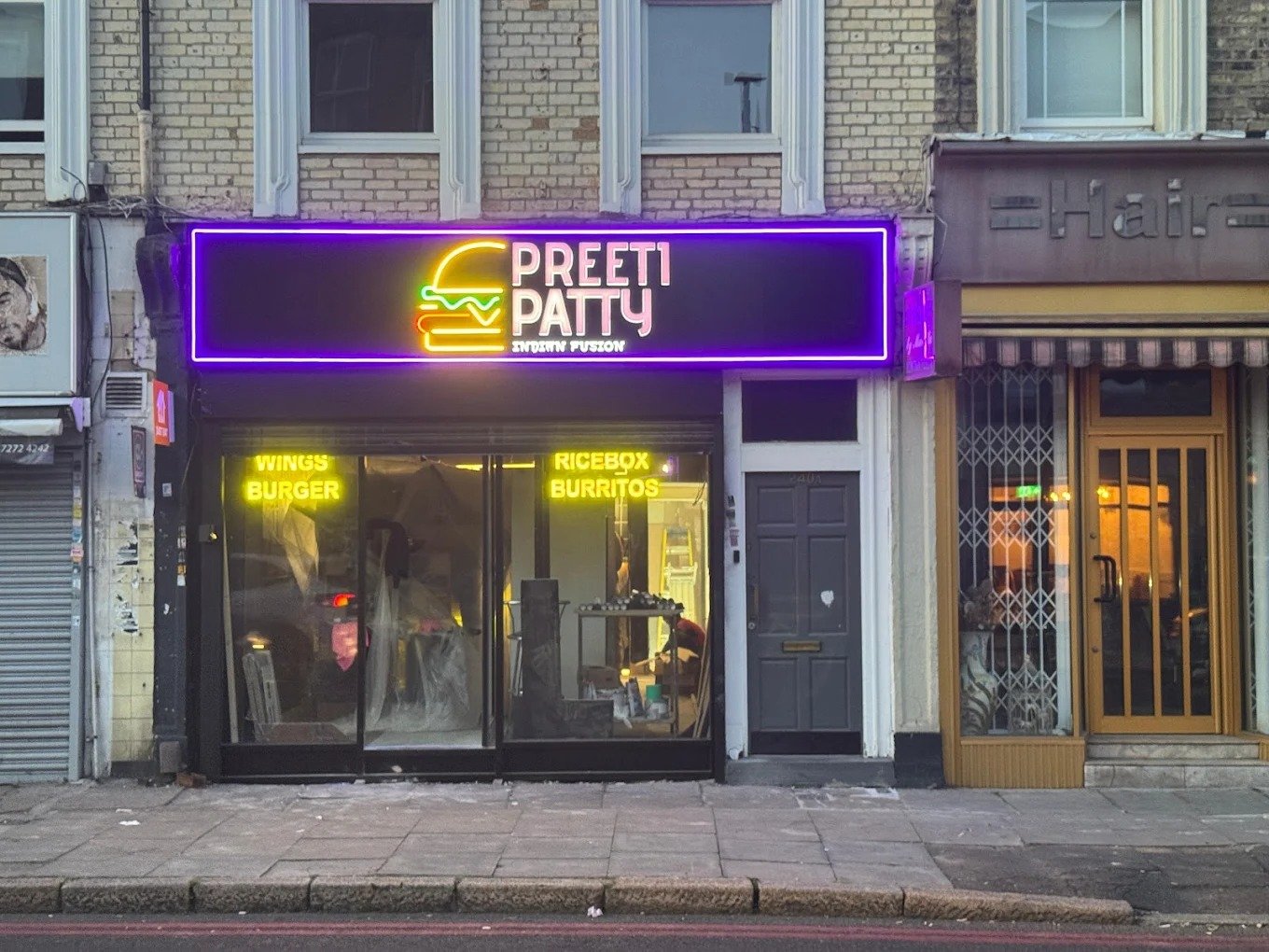 Preeti Patty illuminated shop front signage