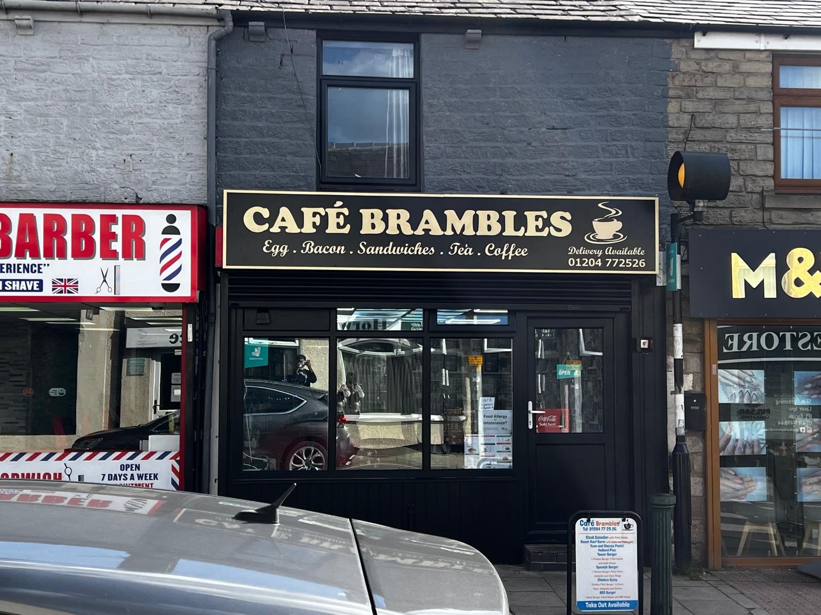 Cafe Brambles shopfront fascia signage