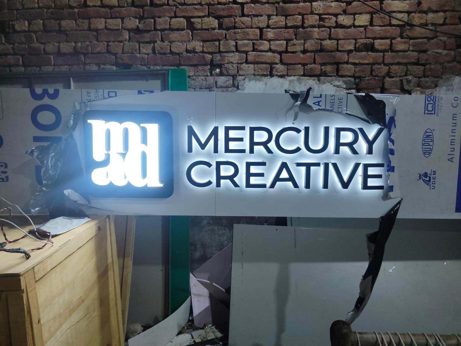 Mercury Creative illuminated 3D logo signboard